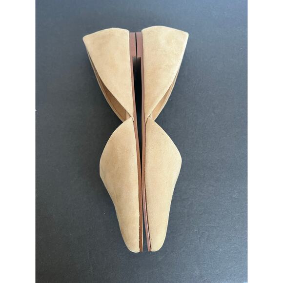 J.Crew Zoe Beige Tan Suede D'Orsay Pointy Toe Slip On Flat Loafer Shoes Sz 10 - Picture 7 of 12